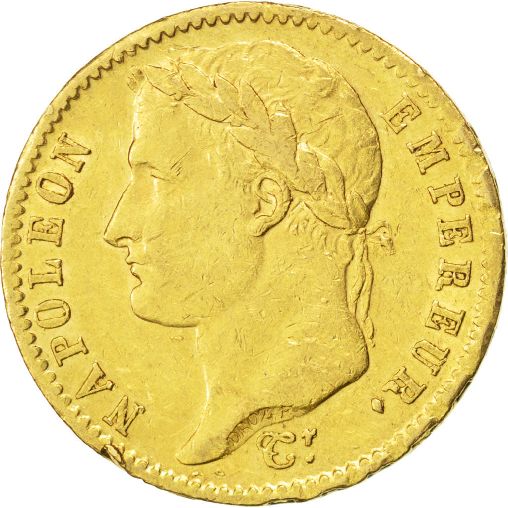 Francia, 20 Francs, 1809, Paris, BB, Oro, KM:695.1, Gadoury:1025