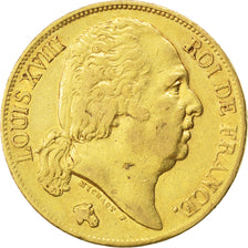 Francia, Louis XVIII, Louis XVIII, 20 Francs, 1818, Paris, BB, Oro, KM:712.1,...