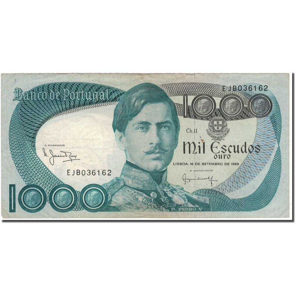 Banknot, Portugal, 1000 Escudos, 1980-09-16, KM:175b, VF(30-35)