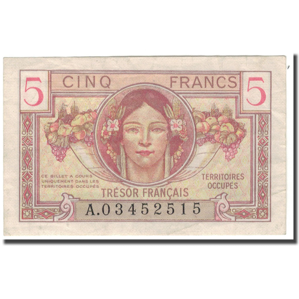 France, 5 Francs, 1947 French Treasury, 1947, AU(50-53), Fayette:29, KM:M6a