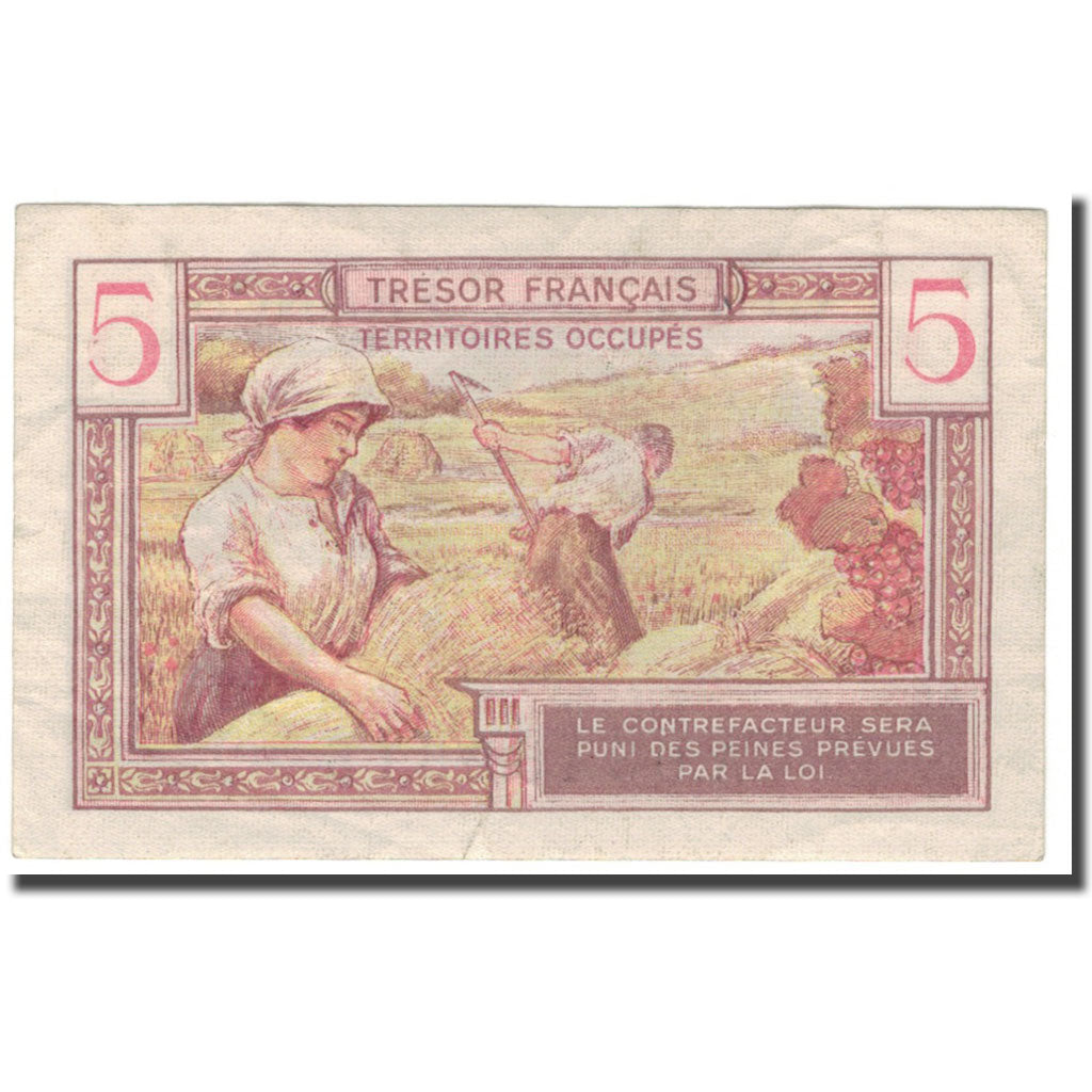 France, 5 Francs, 1947 French Treasury, 1947, AU(50-53), Fayette:29, KM:M6a
