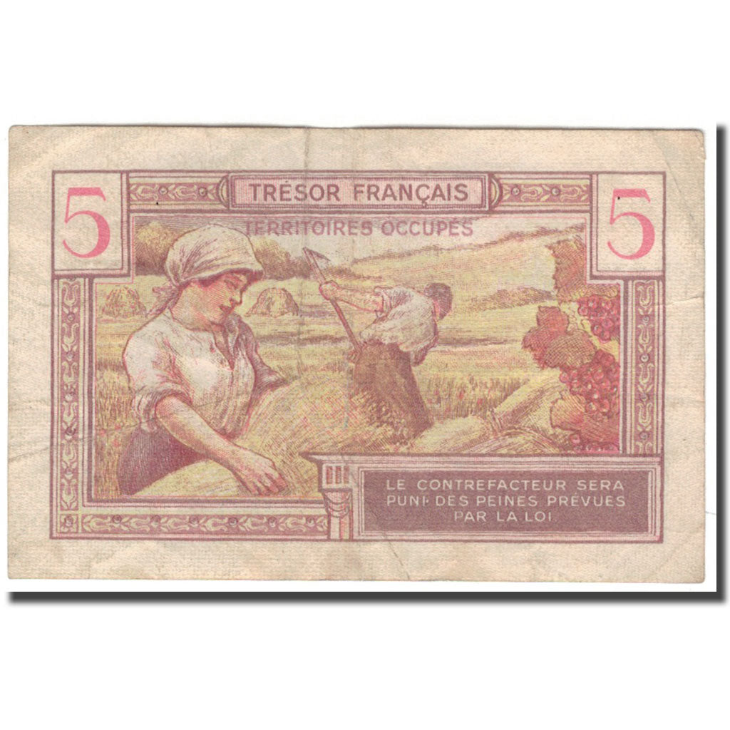 Francja, 5 Francs, 1947 French Treasury, 1947, EF(40-45), Fayette:29, KM:M6a