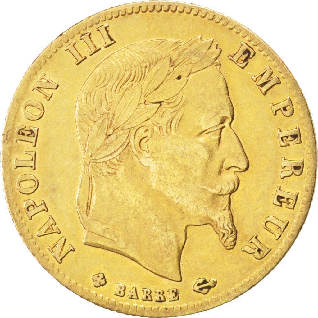 Second Empire, 5 Francs or Napoléon III tête laurée 1867 Strasbourg, KM 803.2