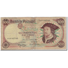Banknote, Portugal, 500 Escudos, 1966-01-25, KM:170a, AG(1-3)