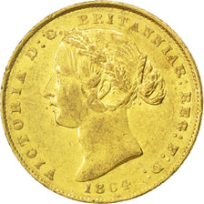 AUSTRALIA, Sovereign, 1864, Sydney, KM #4, AU(50-53), Gold, 7.98