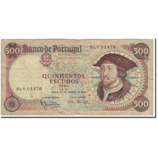 Banknote, Portugal, 500 Escudos, 1966-01-25, KM:170a, VG(8-10)
