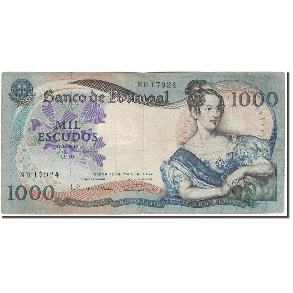 Biljet, Portugal, 1000 Escudos, 1967-05-19, KM:172a, B+