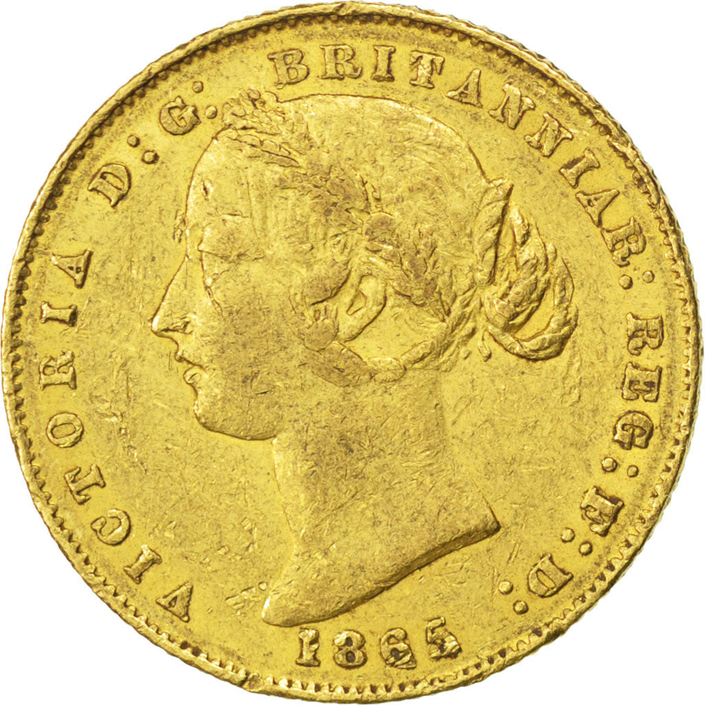 AUSTRALIA, Sovereign, 1865, Sydney, KM #4, EF(40-45), Gold, 7.96