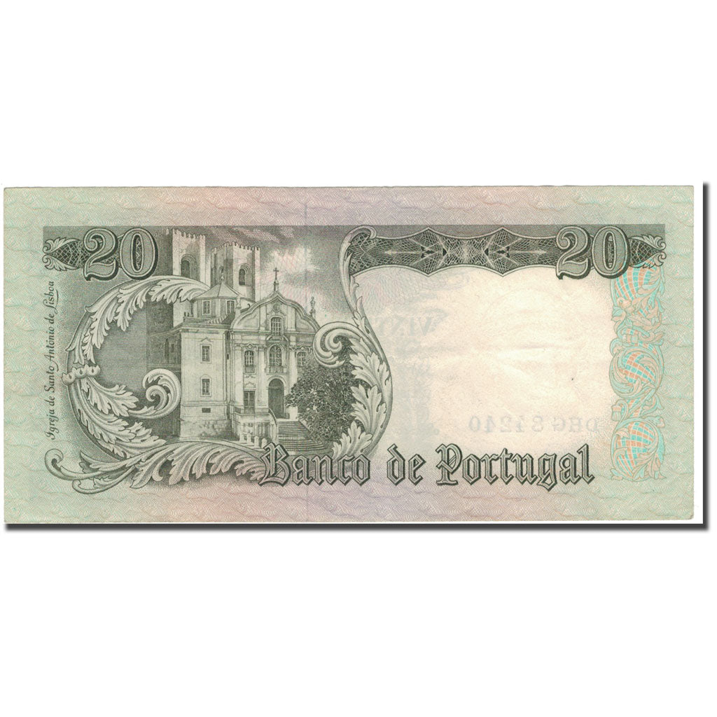Banknote, Portugal, 20 Escudos, 1964-05-26, KM:167b, EF(40-45)