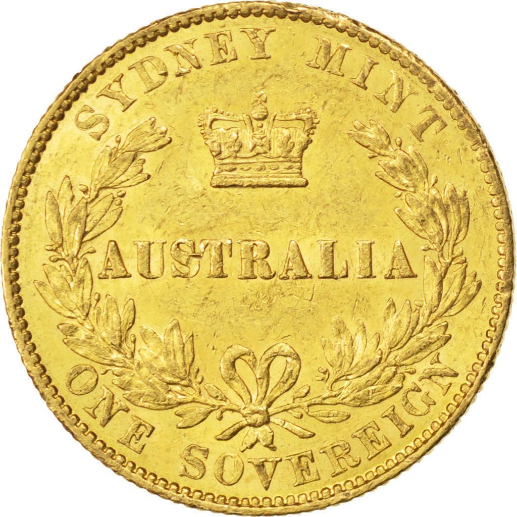 AUSTRALIA, Sovereign, 1866, Sydney, KM #4, AU(55-58), Gold, 7.99