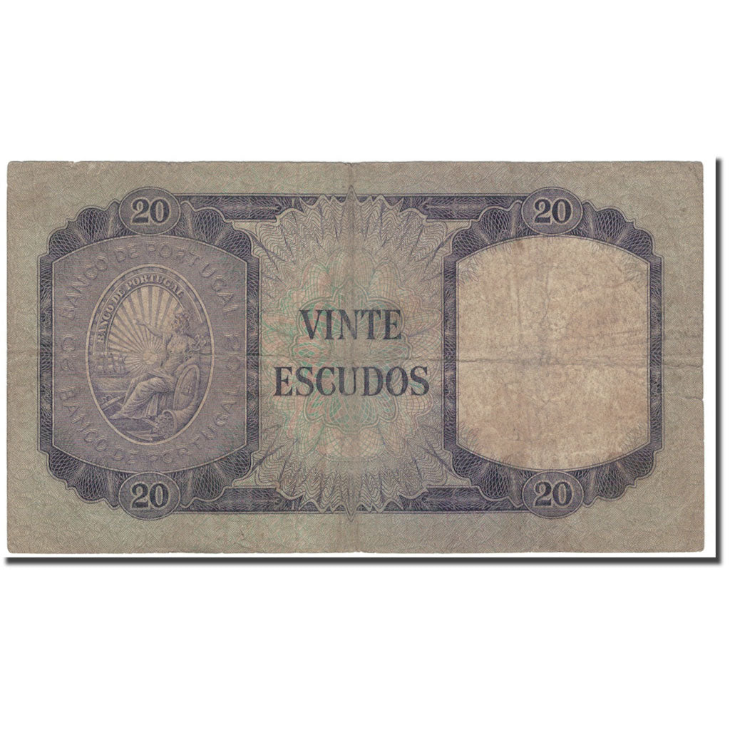 Banknote, Portugal, 20 Escudos, 1960-07-26, KM:163a, G(4-6)