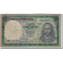 Banknote, Portugal, 20 Escudos, 1960-07-26, KM:163a, G(4-6)
