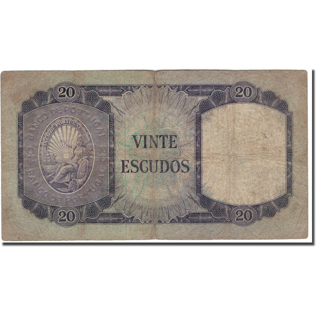 Banknote, Portugal, 20 Escudos, 1960-07-26, KM:163a, G(4-6)