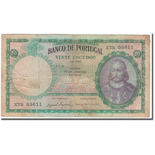 Banknote, Portugal, 20 Escudos, 1959-01-27, KM:153b, VG(8-10)