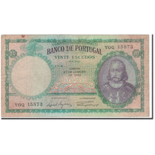 Banknote, Portugal, 20 Escudos, 1959-01-27, KM:153b, VG(8-10)