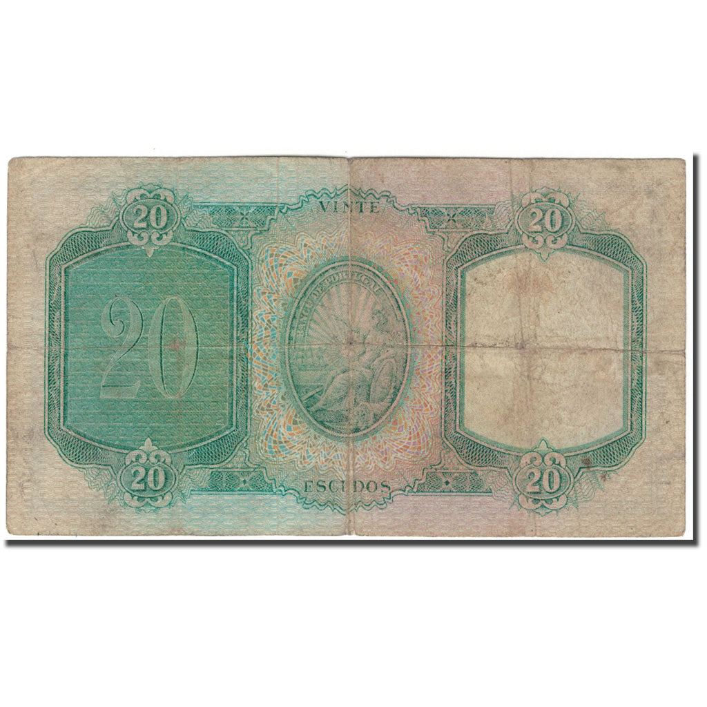 Banknote, Portugal, 20 Escudos, 1954-05-25, KM:153a, VG(8-10)