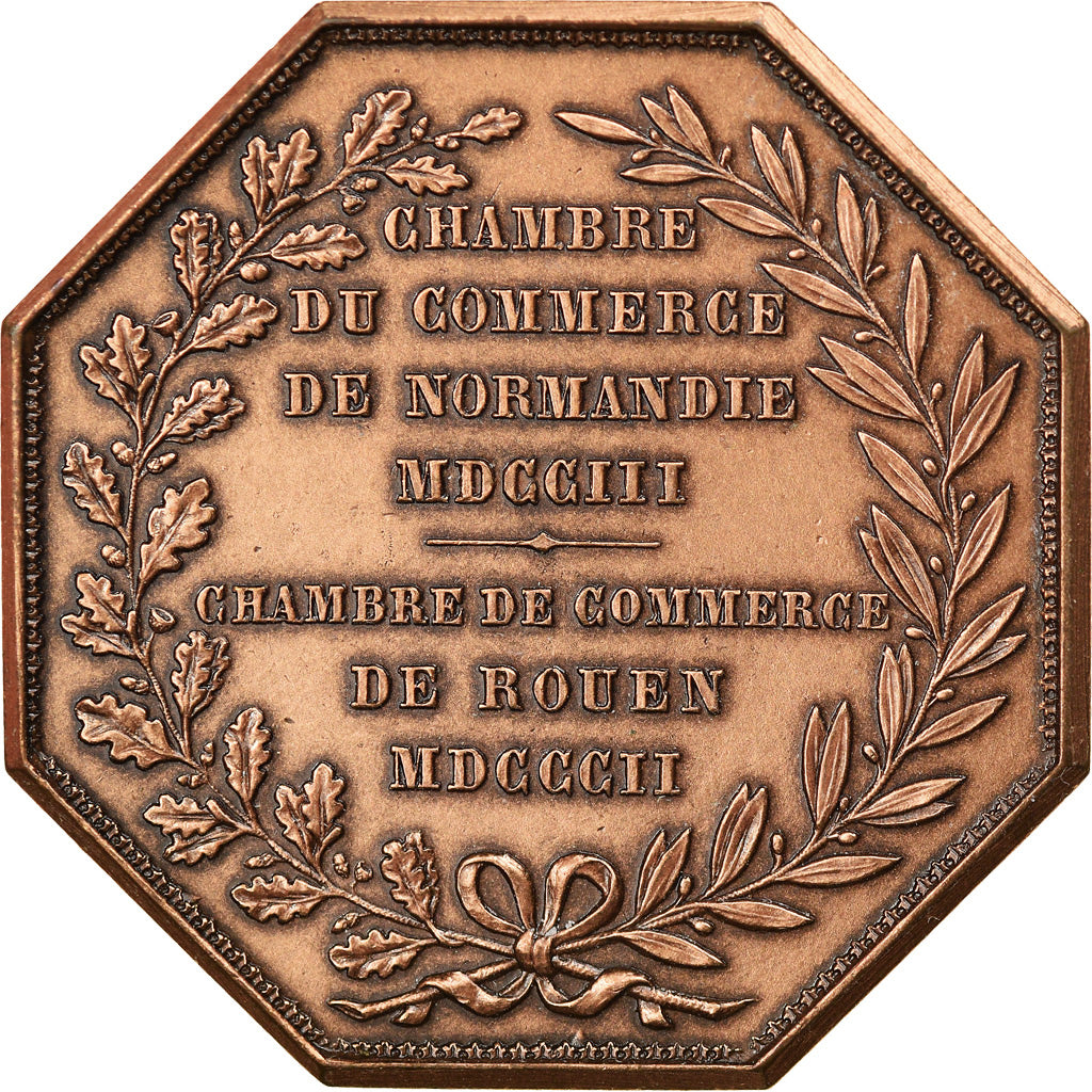 France, Token, Chambre de Commerce de Rouen, 1802, Lecomte, MS(63), Bronze