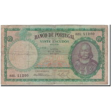 Banknote, Portugal, 20 Escudos, 1954-05-25, KM:153a, VG(8-10)