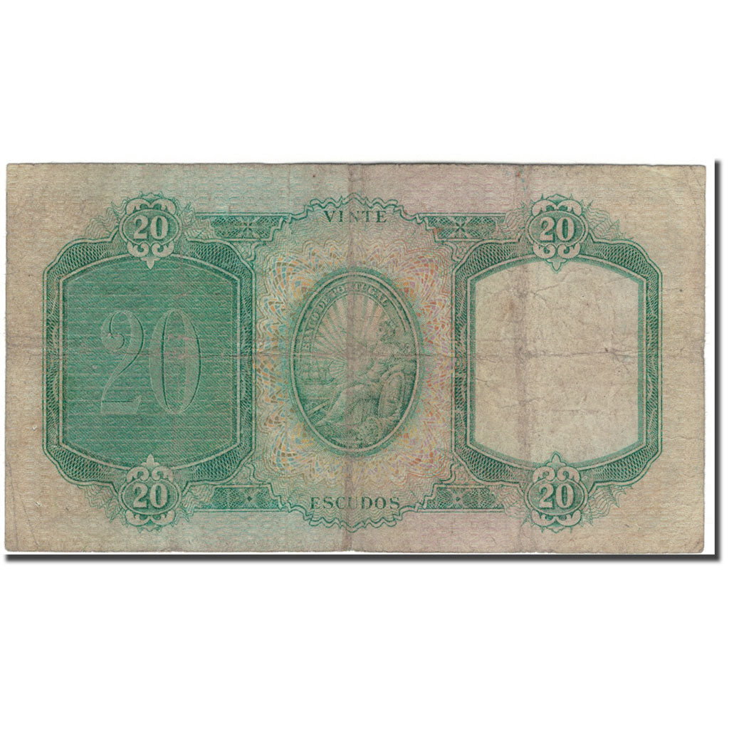 Banknote, Portugal, 20 Escudos, 1954-05-25, KM:153a, VG(8-10)