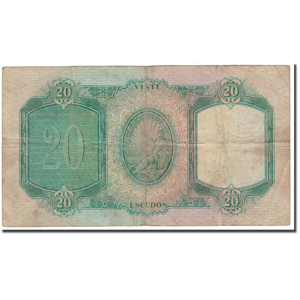 Banknote, Portugal, 20 Escudos, 1954-05-25, KM:153a, VG(8-10)