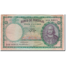 Banknote, Portugal, 20 Escudos, 1954-05-25, KM:153a, VF(30-35)