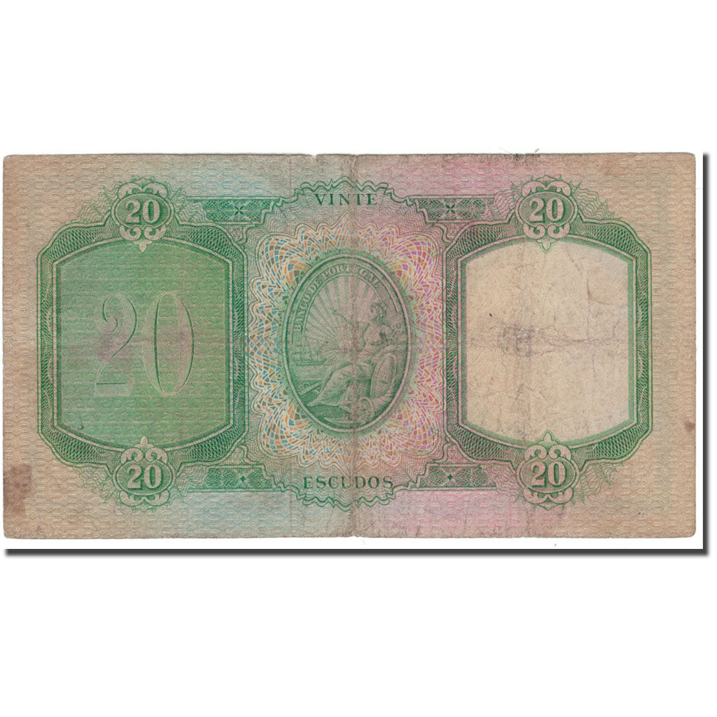 Banknote, Portugal, 20 Escudos, 1951-06-26, KM:153a, VG(8-10)