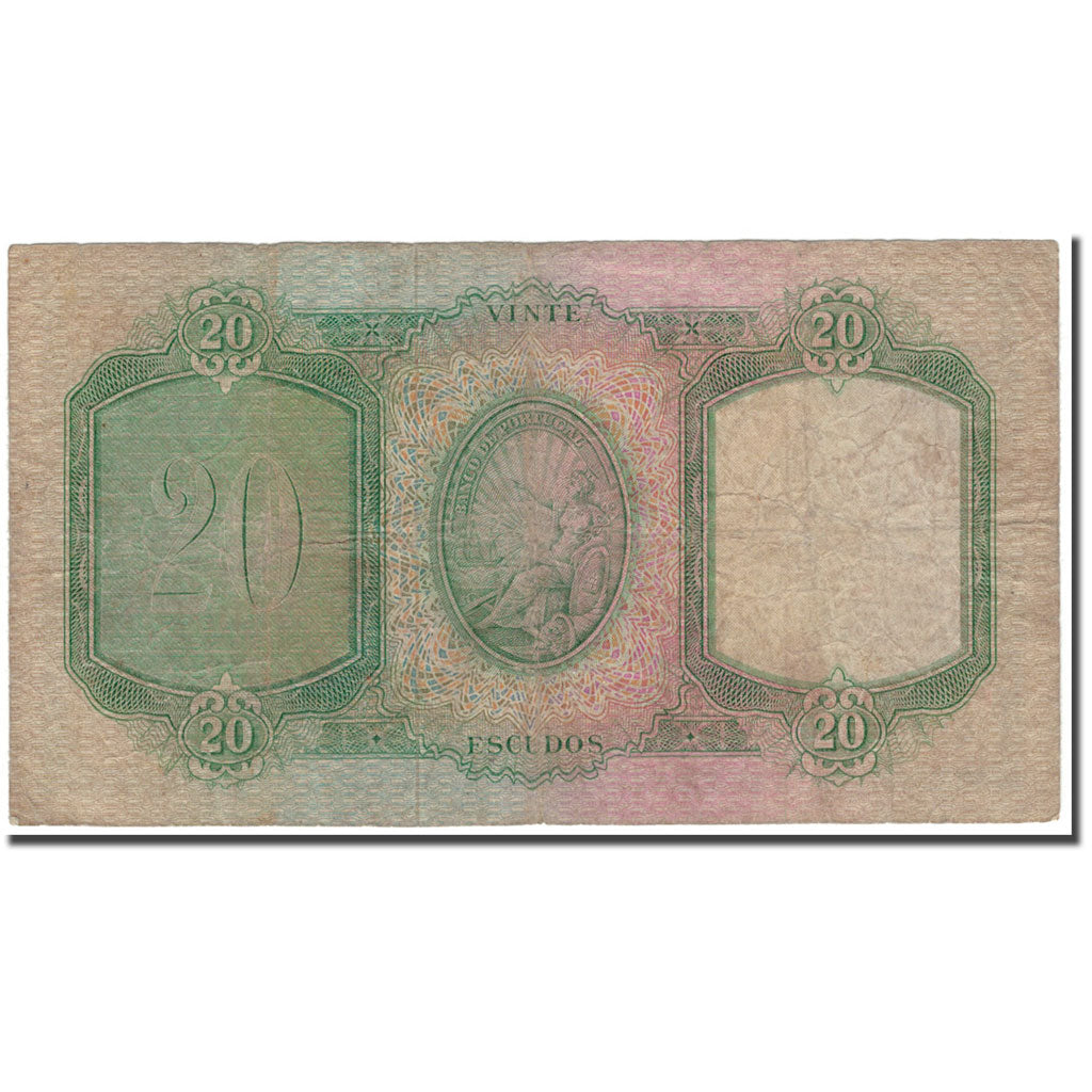 Banknote, Portugal, 20 Escudos, 1951-06-26, KM:153a, G(4-6)