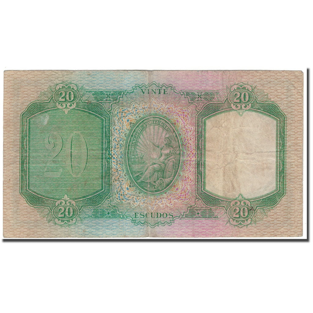 Billet, Portugal, 20 Escudos, 1951-06-26, KM:153a, B+