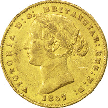 AUSTRALIA, Sovereign, 1867, Sydney, KM #4, EF(40-45), Gold, 7.98