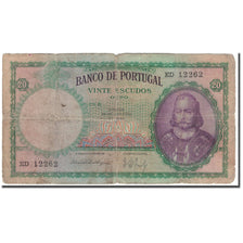 Banknote, Portugal, 20 Escudos, 1941-01-28, KM:153a, G(4-6)