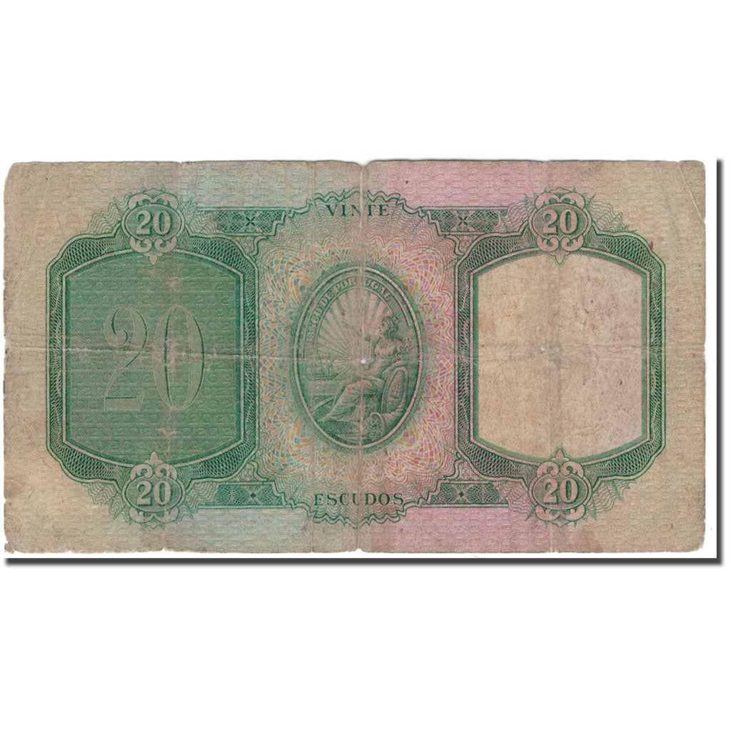Banknote, Portugal, 20 Escudos, 1941-01-28, KM:153a, G(4-6)