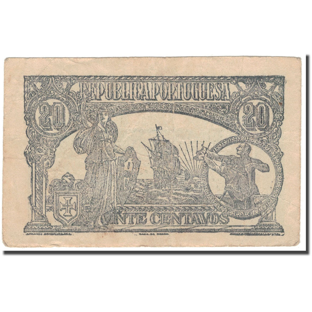 Banknote, Portugal, 20 Centavos, 1922-08-04, KM:100, VF(20-25)