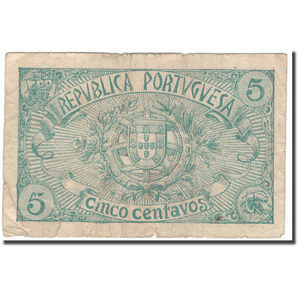 Banknote, Portugal, 5 Centavos, 1918-04-05, KM:98, VG(8-10)