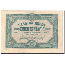 Banknote, Portugal, 5 Centavos, 1918-04-05, KM:97, AU(50-53)