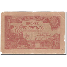 Banknote, Portugal, 10 Centavos, 1917-08-15, KM:93a, VF(20-25)