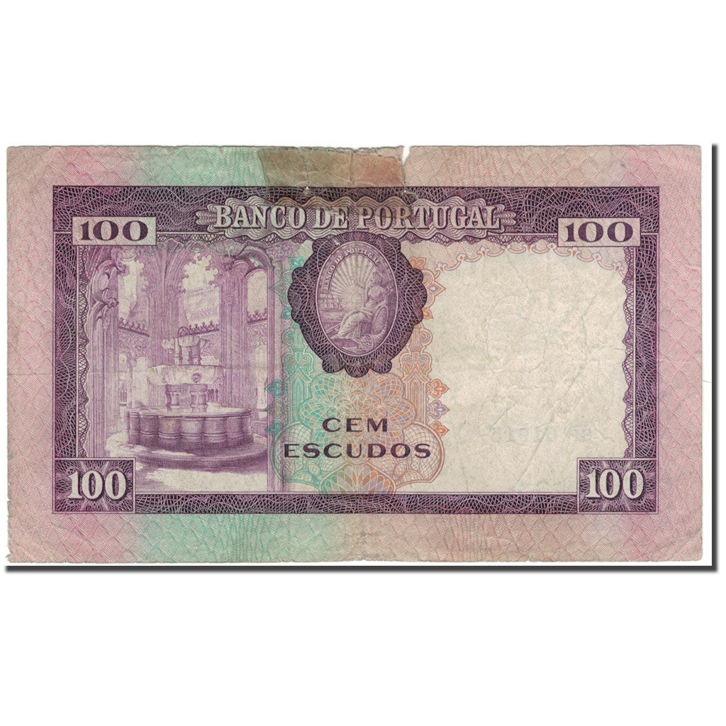 Banknote, Portugal, 100 Escudos, 1961-12-19, KM:165a, G(4-6)
