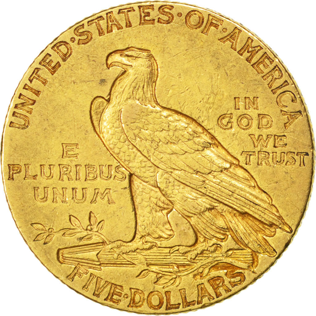 UNITED STATES, Indian Head, $5, Half Eagle, 1909, U.S. Mint, KM #129,...