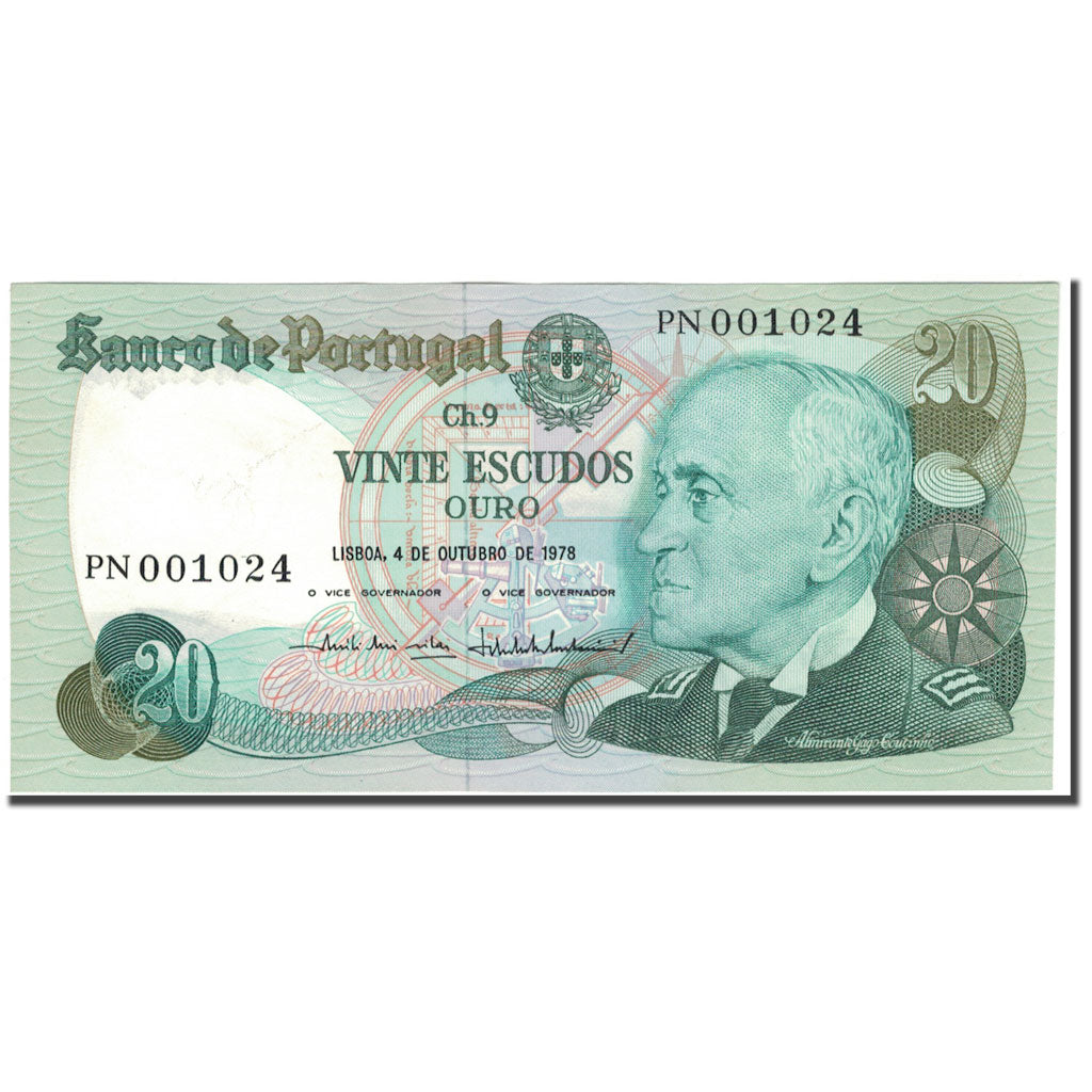 Banknote, Portugal, 20 Escudos, 1978-10-04, KM:176b, UNC(65-70)