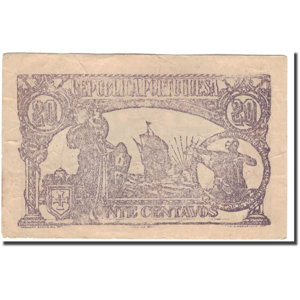 Banknote, Portugal, 20 Centavos, 1922-08-04, KM:100, AU(50-53)