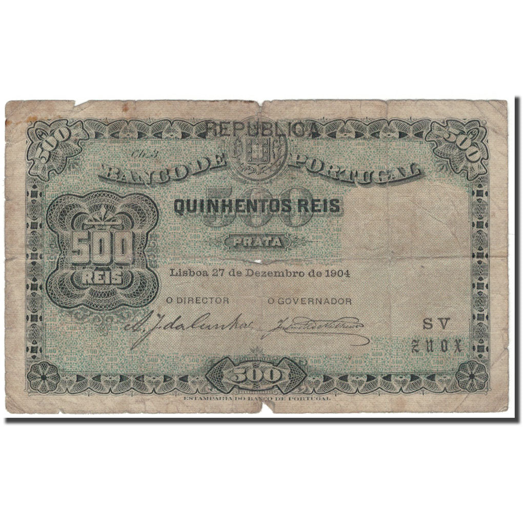 Banknote, Portugal, 500 Reis, 1904-12-27, KM:105a, VG(8-10)
