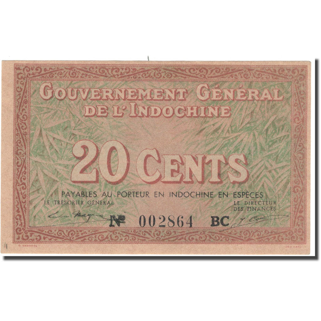 Banknote, FRENCH INDO-CHINA, 20 Cents, 1939, KM:86d, UNC(65-70)