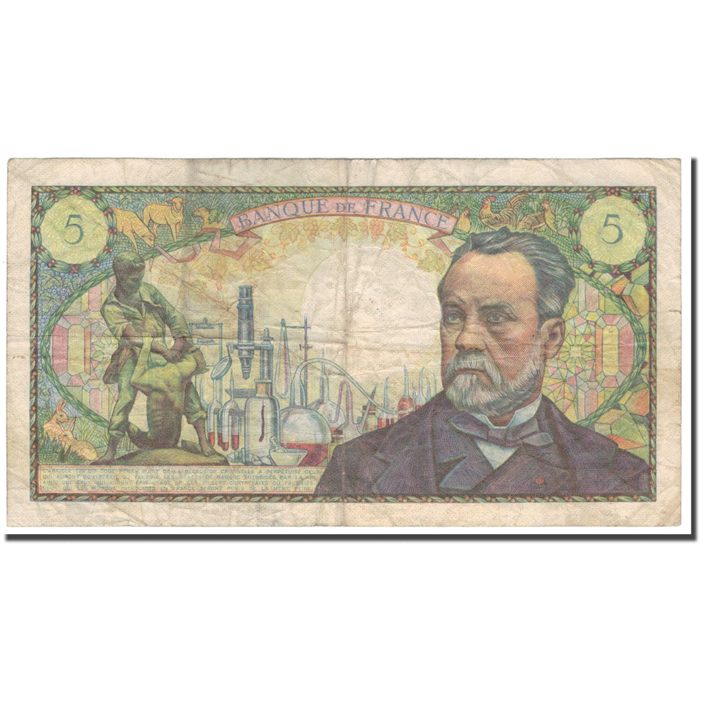 France, 5 Francs, 5 F 1966-1970 ''Pasteur'', 1967-12-07, VF(20-25)