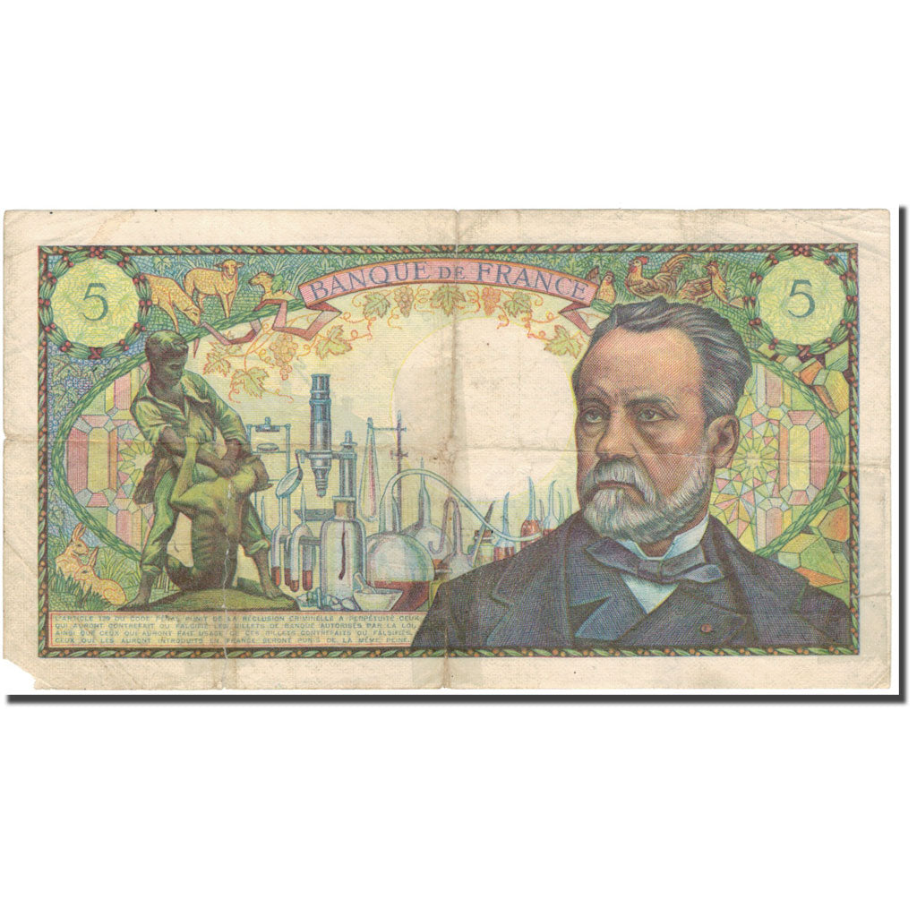 France, 5 Francs, 5 F 1966-1970 ''Pasteur'', 1969-09-04, VG(8-10)