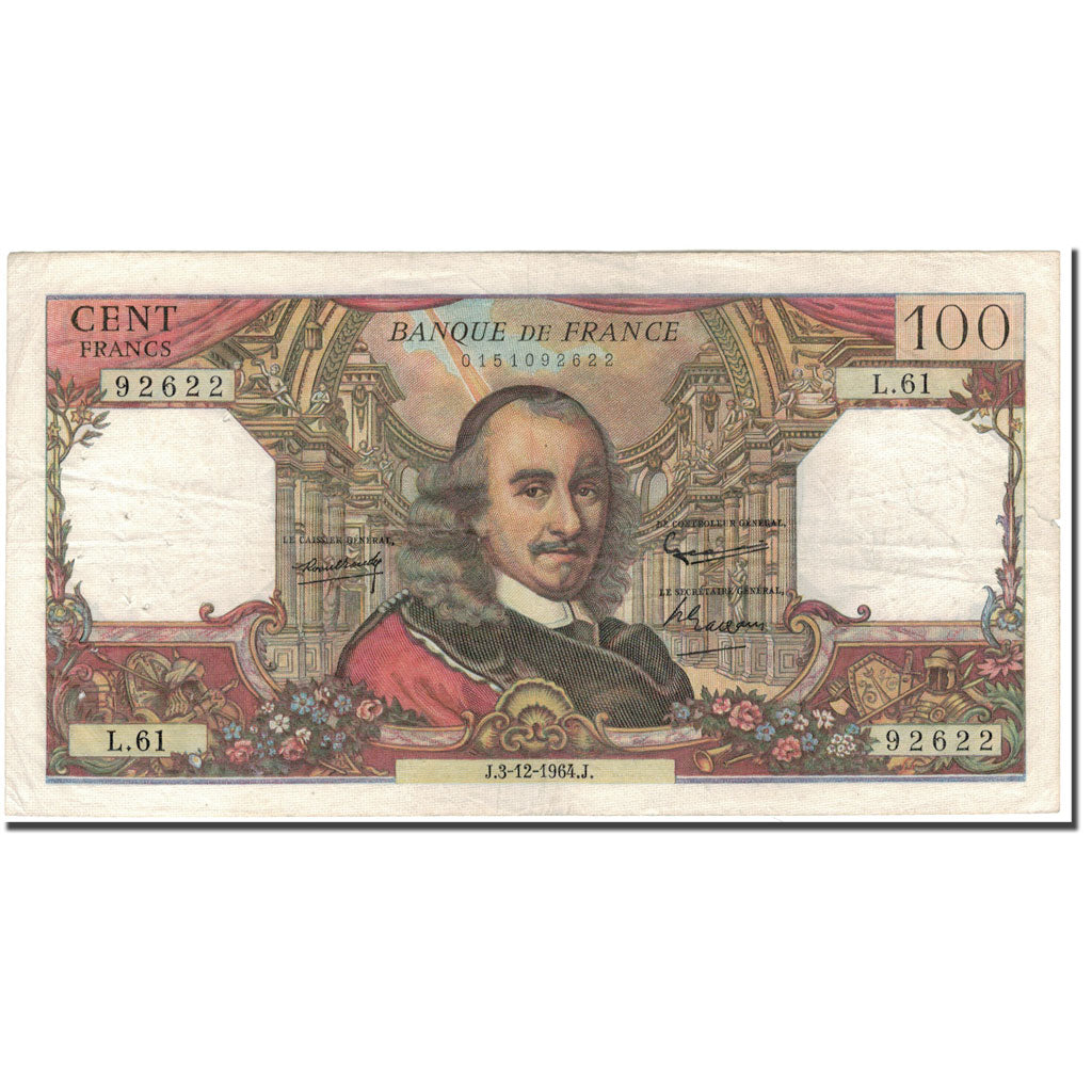France, 100 Francs, 100 F 1964-1979 ''Corneille'', 1964-12-03, VF(30-35)