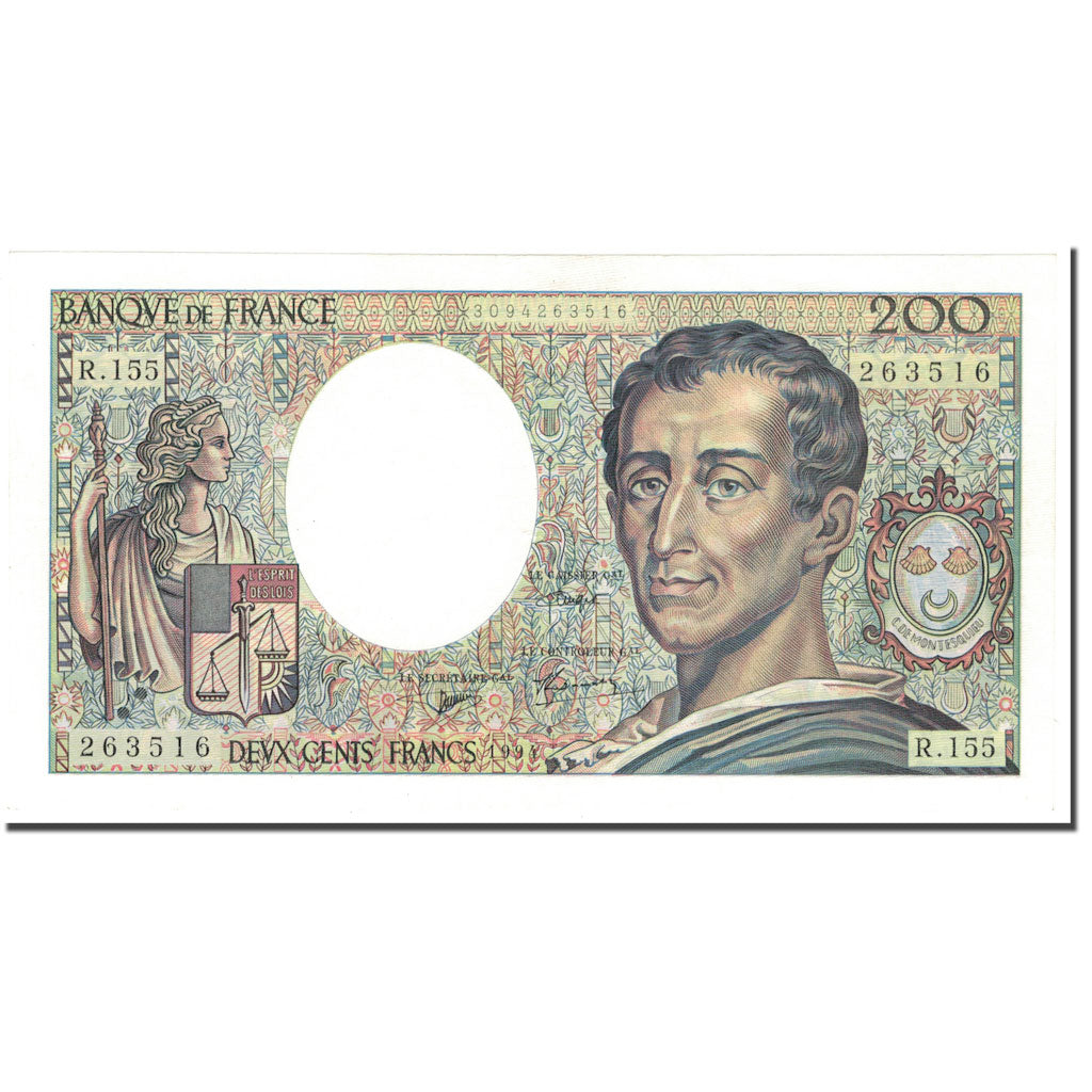 France, 200 Francs, 200 F 1981-1994 ''Montesquieu'', 1994, UNC(65-70)