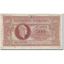 France, 500 Francs, 1943-1945 Marianne, 1945, VF(20-25), Fayette:11.1, KM:106