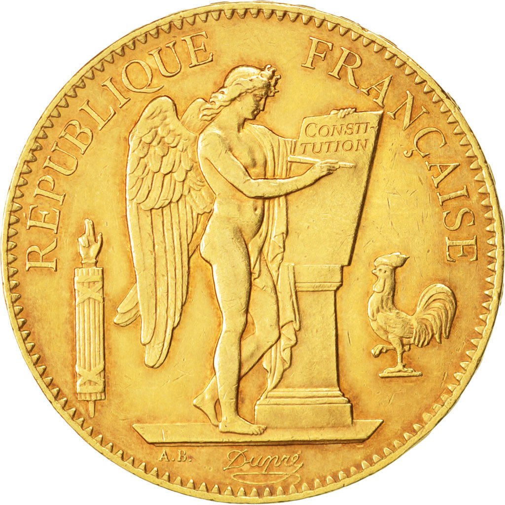 FRANCE, Génie, 100 Francs, 1882, Paris, KM #832, AU(50-53), Gold, Gadoury #1137,