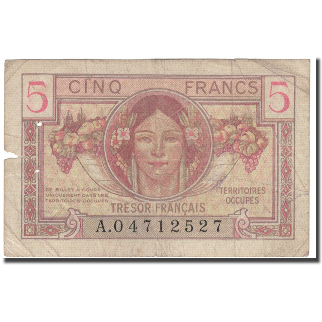 Francia, 5 Francs, 1947 French Treasury, 1947, B, Fayette:29.1, KM:M6a