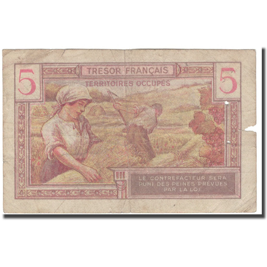 Francia, 5 Francs, 1947 French Treasury, 1947, B, Fayette:29.1, KM:M6a