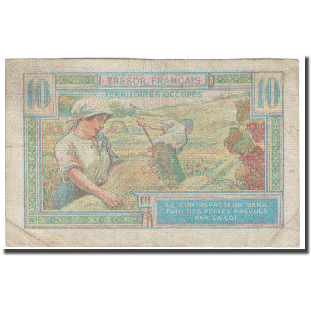 France, 10 Francs, 1947 French Treasury, 1947, B, Fayette:VF30.1, KM:M7a